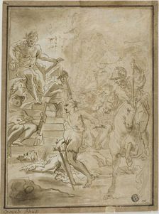Beheading of Male Saint in Presence of Roman Ruler, n.d. Creator: Cornelis Schut I