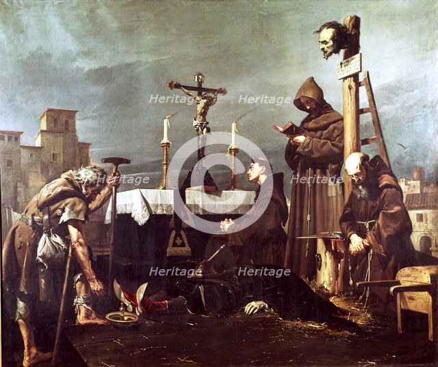 Beheading of Don Alvaro de Luna, oil by José Rodriguez de Losada.