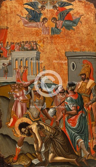 Beheading of Saint John the Baptist and Herod's Feast, between 1600 and 1650. Creator: Greek School.