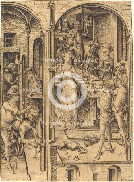 Beheading of Saint John the Baptist, c. 1480. Creator: Israhel van Meckenem.