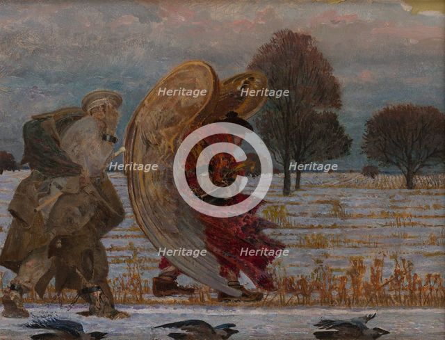 Behind the Angel (left part of the triptych), 1901. Creator: Jacek Malczewski.