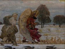 Behind the Angel (left part of the triptych), 1901. Creator: Jacek Malczewski