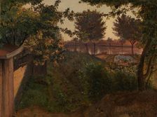 Behind the artist's garden on Farimagsvej near Saint George's Lake (Sankt Jørgens Sø), 1852. Creator: Vilhelm Kyhn
