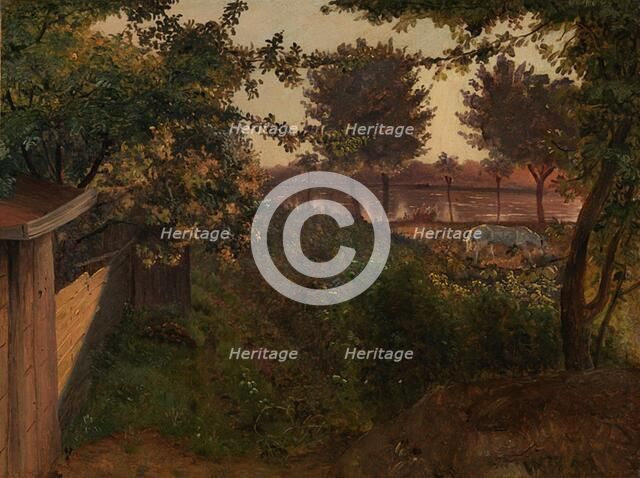 Behind the artist's garden on Farimagsvej near Saint George's Lake (Sankt Jørgens Sø), 1852. Creator: Vilhelm Kyhn.