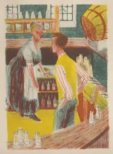 Behind the bar, 1952. Creator: Shirley Markham
