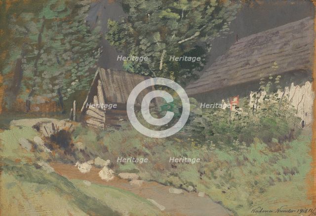 Behind the Barn, 1918. Creator: Ferdinand Katona.