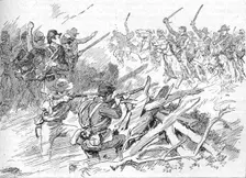 Behind The Rough Breastworks Lay The Michigan Men 1902