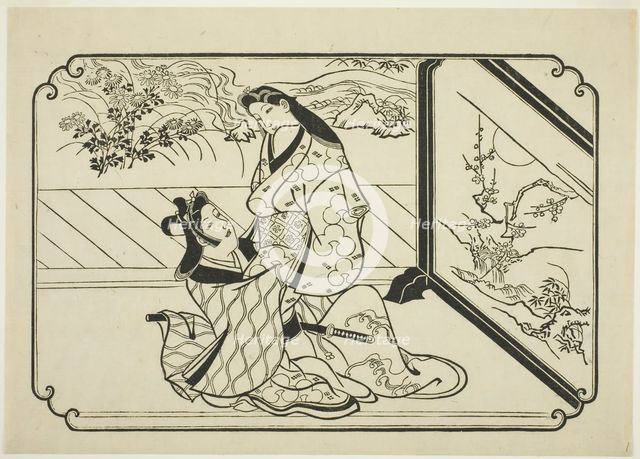 Behind the Screen, c. 1673/81. Creator: Hishikawa Moronobu.
