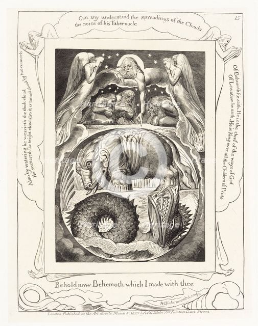 'Behold now Behemoth which I made with thee', 1825. Creator: William Blake.