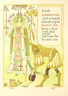 Behold London Pride robed & crowned, Ushered in by the Golden Rod..., 1899. Creator: Walter Crane