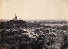 Beijing, China: the Buddhist temple surrounded by gardens and low buildings, during the..., 1860. Creator: Felice Beato