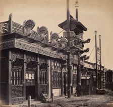 Beijing, China: an ornate shop exterior in the Chinese quarter. Creator: Felice Beato