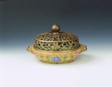 Beijing enamel incense stick holder, Qing dynasty, China, early-mid 18th century