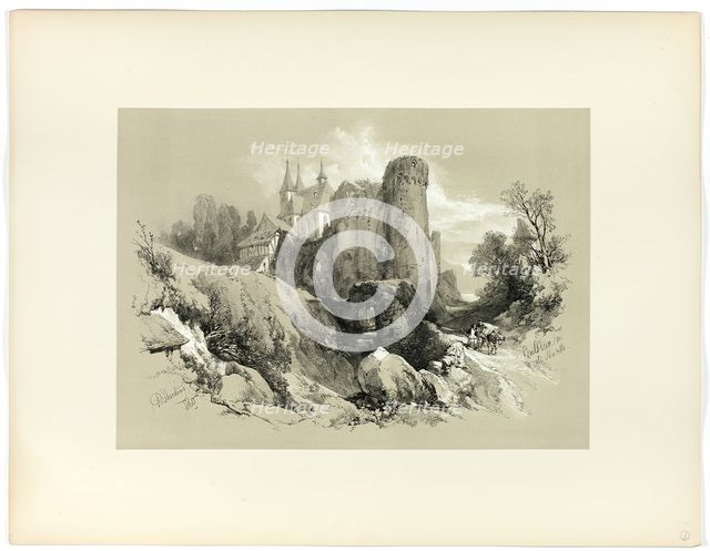 Beilstein on the Moselle, from Picturesque Selections, 1860. Creator: James Duffield Harding.