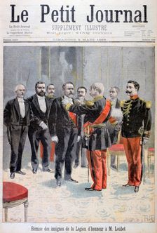 Being awarded with the medal of the Legion of Honour by Emile Loubet, Paris, 1899. Creator: F Meaulle