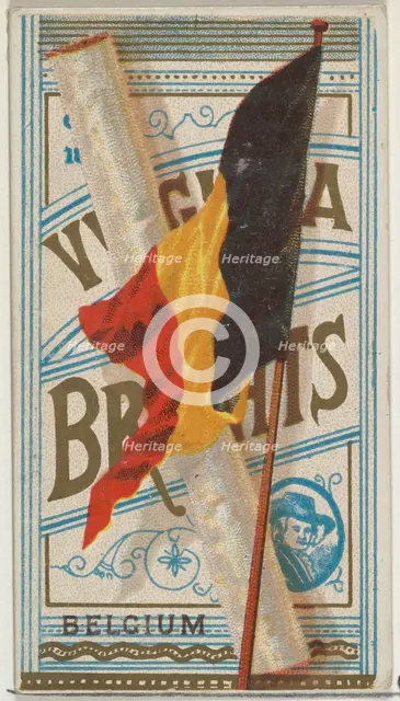 Belgium, from Flags of All Nations, Series 1 (N9) for Allen & Ginter Cigarettes Brands, 1887. Creator: Allen & Ginter.