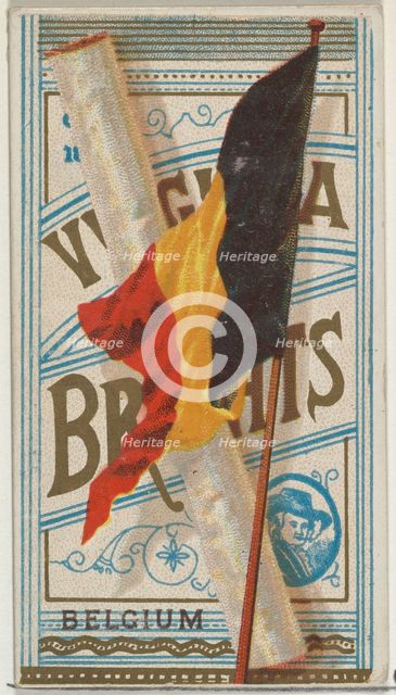 Belgium, from Flags of All Nations, Series 1 (N9) for Allen & Ginter Cigarettes Brands, 1887. Creator: Allen & Ginter.