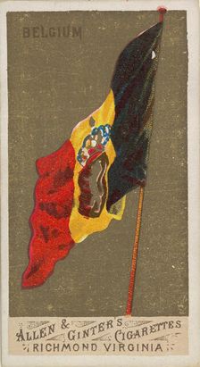 Belgium, from Flags of All Nations, Series 1 (N9) for Allen & Ginter Cigarettes Brands, 1887. Creator: Allen & Ginter