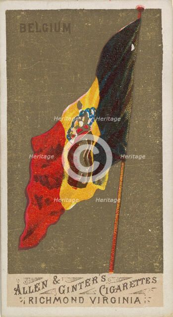 Belgium, from Flags of All Nations, Series 1 (N9) for Allen & Ginter Cigarettes Brands, 1887. Creator: Allen & Ginter.