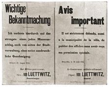 Belgium, German Proclamations 1914. Creator: Unknown