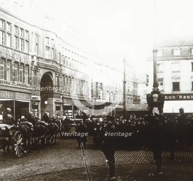 Belgian troops, Aachen, Germany, c1914-c1918. Artist: Unknown.
