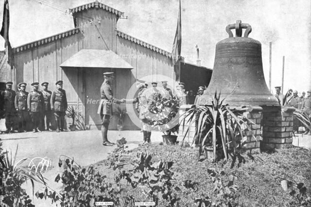 Belgian Bell Recovered; The victors of Messines were commanded..., 1917. Creator: Unknown.