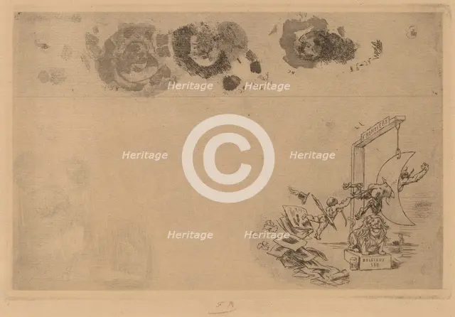 Belgian Border, Bill of Disorder (Frontiere de Belgique. Billet a Desordre), 1871. Creator: Félicien Rops.