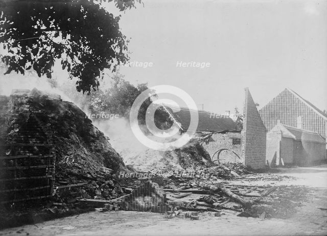 Belgian Farm House -- fired by Germans, between c1914 and c1915. Creator: Bain News Service.
