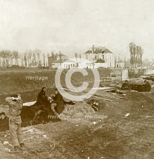 Belgian look-out, Yser, Flanders, Belgium, c1914-c1918. Artist: Unknown.