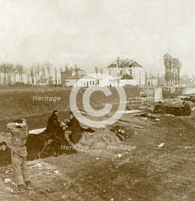 Belgian look-out, Yser, Flanders, Belgium, c1914-c1918. Artist: Unknown.