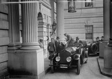 Belgian Mission To U.S. Arriving At Lars I.E. Larz Anderson Home - Gen. Leclereq Leaving Auto, 1917. Creator: Harris & Ewing