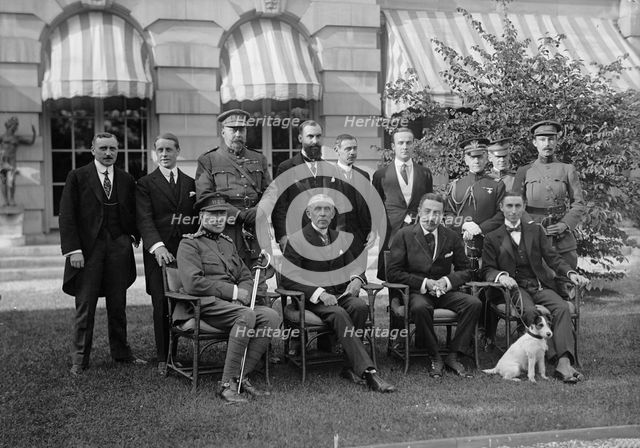 Belgian Mission To U.S. At Home of Lars I.E. Larz Anderson, Washington DC, 1917. Creator: Harris & Ewing.