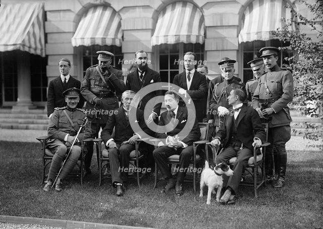 Belgian Mission To U.S. At Home of Lars I.E. Larz Anderson, Washington DC, 1917.  Creator: Harris & Ewing.