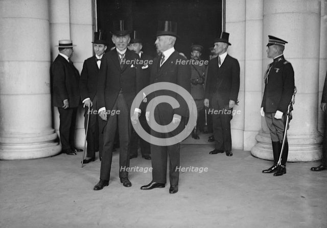 Belgian Mission To U.S., Baron Ludovic Moncheur...and Secretary Robert Lansing...1917. Creator: Harris & Ewing.