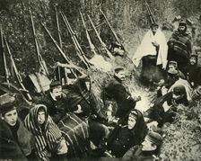 Belgian soldiers in the trenches, First World War, 1914, (c1920). Creator: Unknown