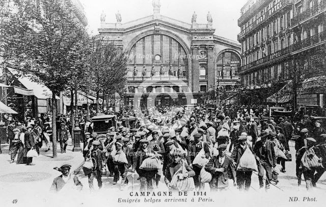 Belgians arriving in Paris, 1914. Artist: Unknown