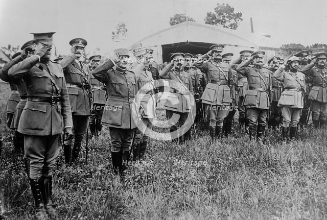 Belgians salute U.S. flag, 4 July 1918. Creator: Bain News Service.