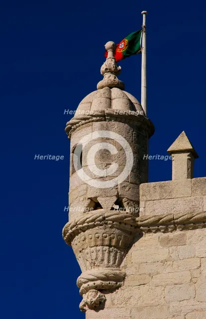 Belém Tower (Tower of Belém), Lisbon, Portugal, 16th century, 2008. Architectural detail. Creator: Unknown.