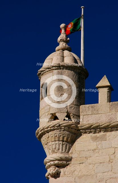 Belém Tower (Tower of Belém), Lisbon, Portugal, 16th century, 2008. Architectural detail. Creator: Unknown.