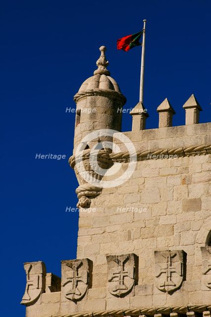 Belém Tower (Tower of Belém), Lisbon, Portugal, 16th century, 2008. Architectural detail. Creator: Unknown.