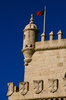 Belém Tower (Tower of Belém), Lisbon, Portugal, 16th century, 2008. Architectural detail. Creator: Unknown