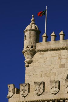 Belém Tower (Tower of Belém), Lisbon, Portugal, 16th century, 2008. Architectural detail. Creator: Unknown