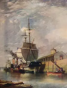 Belfast Harbour - Ferry Steps, 1851 (1909). Creator: James Glen Wilson