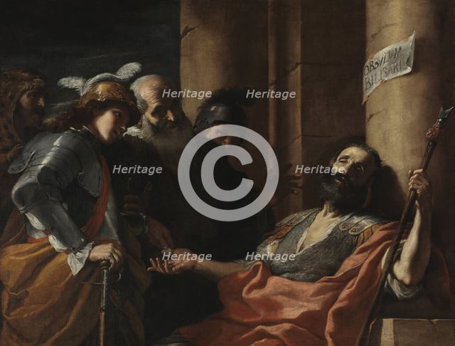 Belisarius Begging for Alms, 1660s. Creator: Preti, Mattia (1613-1699).