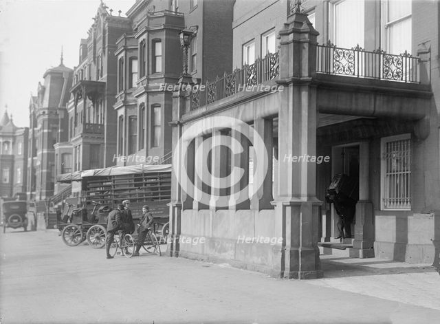 Belongings of Count J.H. Von Bernstorff being removed from the German Embassy, Washington DC, 1917.  Creator: Harris & Ewing.
