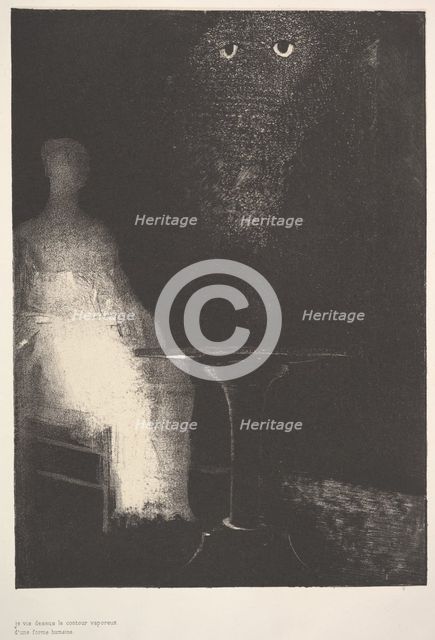 Below, I saw the vaporous contours of a human form, 1896. Creator: Odilon Redon.