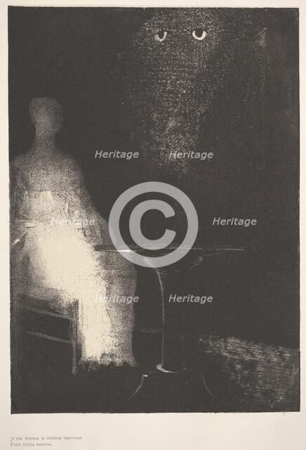 Below, I saw the vaporous contours of a human form, 1896. Creator: Odilon Redon.