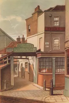 Bell Tavern, Addle Hill, London, 1868. Artist: JT Wilson
