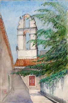 Bell Tower, Hotel San Dominico (Old Monastery, Taormina, Sicily), 1933. Creator: Cass Gilbert