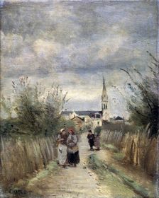 Bell tower in Argenteuil (Road to the Church) 1870s. Artist: Jean-Baptiste-Camille Corot